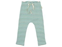 Turkis og råhvid stribet bukser fra Petit Piao PP313 turquoise dark off white